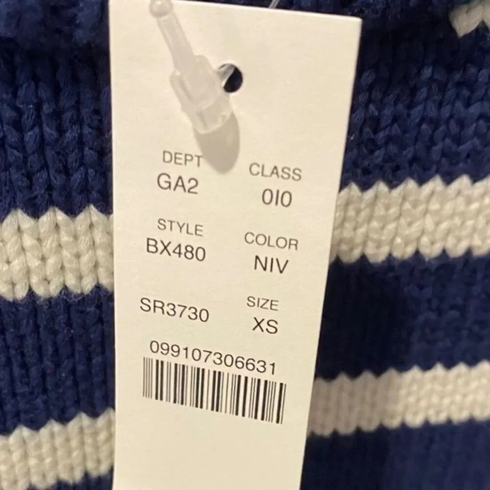 NWT J.Crew Relaxed Stripe Crewneck Sweater Womens Chunky Knit Nautical Fisherman
